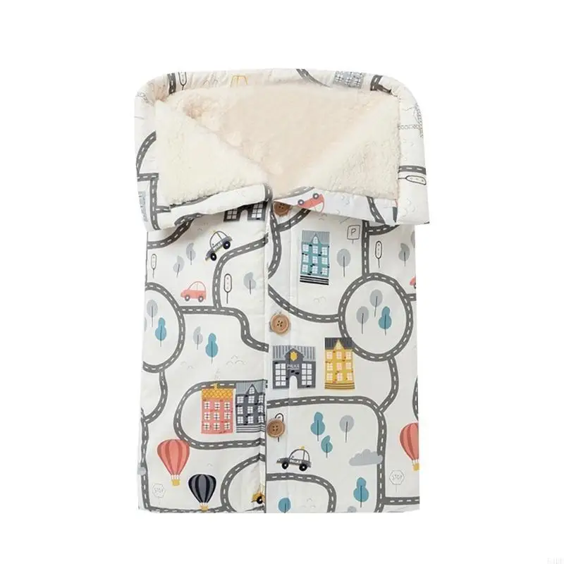 54DF Warm Baby Sleeping Bag Winter Kid Sleepsack Receiving Blankets Stroller Wrap Infant Swaddle Blanket for 0-12 Month Baby