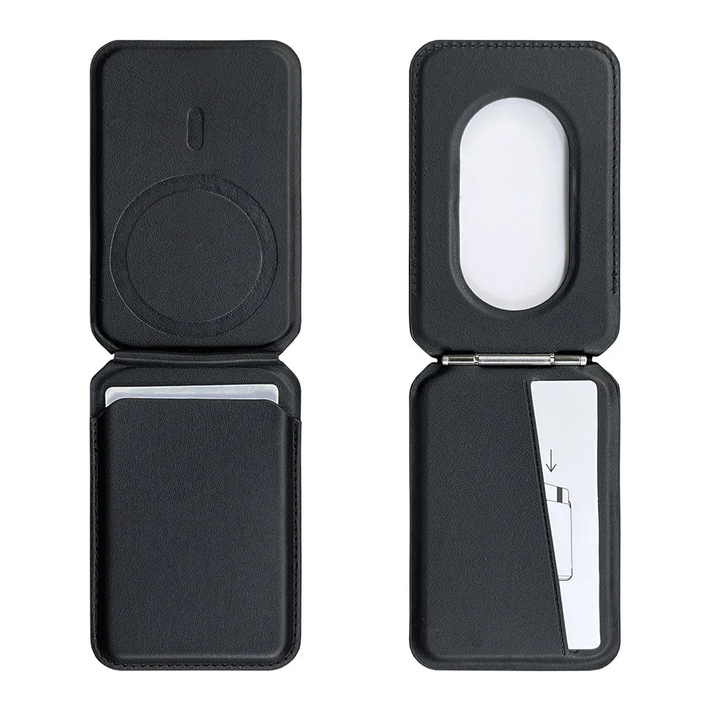 Neuer faltbarer Kartenhalter aus PU-Leder mit Magnetverschluss für MagSafe, 2-Slot-Geldbörsen-Handyständer, stark magnetische Kartenhülle mit Tasche.