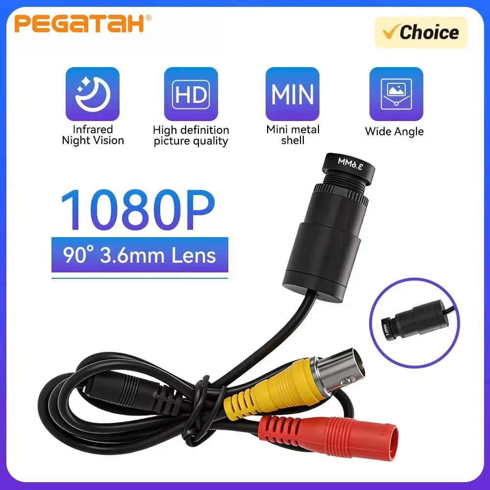 PEGATISAN Mini 2MP Night Vision AHD Camera Coaxial Wired with Weatherproof Analog Camera