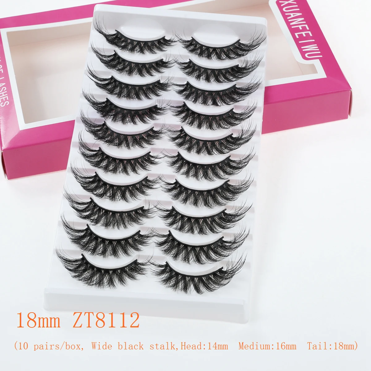 Xuanfeiwu Dense Stage Performance Croce 5D Ciglia finte intere Strumento per il trucco Gambo duro Adesivo riutilizzabile Ciglia per feste Ciglia disordinate comiche artificiali