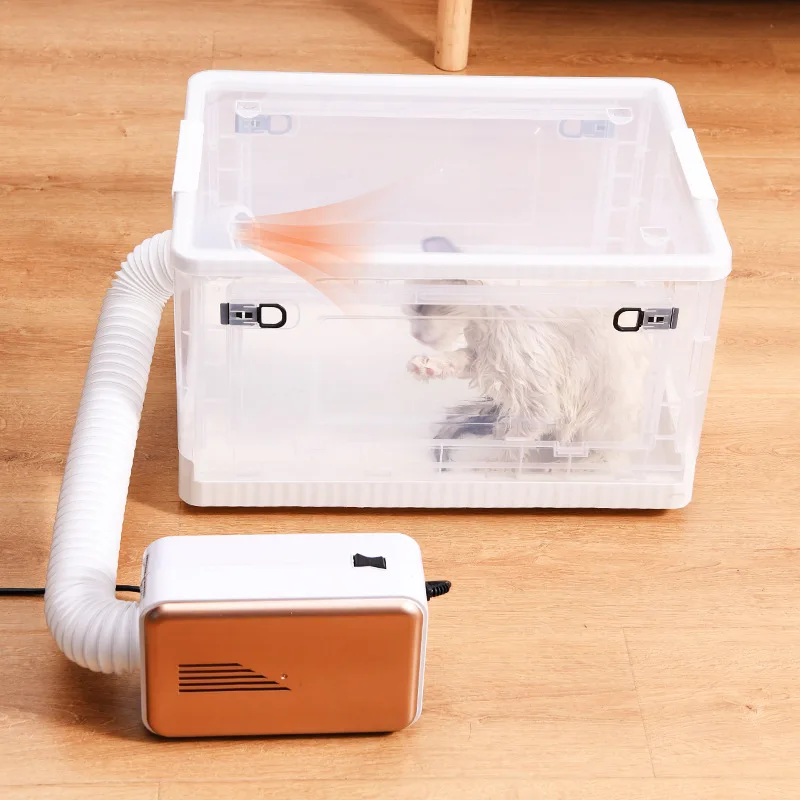 Pet Drying Box Cat Noise Super Quiet&Wheels Transparent Home Dog Cat Bathing Hairs Blow Dryer Box Connecting Pet Water Blower