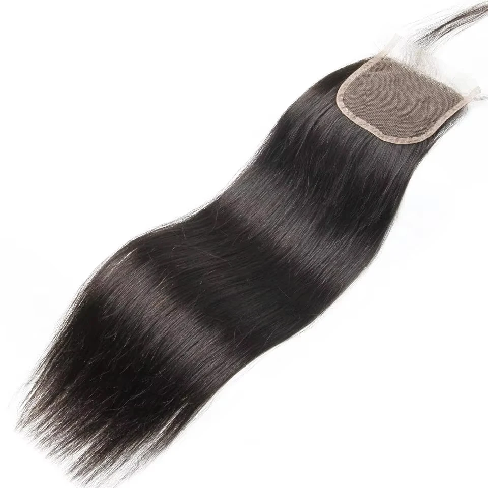 

4x4 HD Lace Closure Brazilian 12-24 Inches Straight Hair HD Transparent Lace Closure Pure-Hand Tied Human Hair Lace Closure