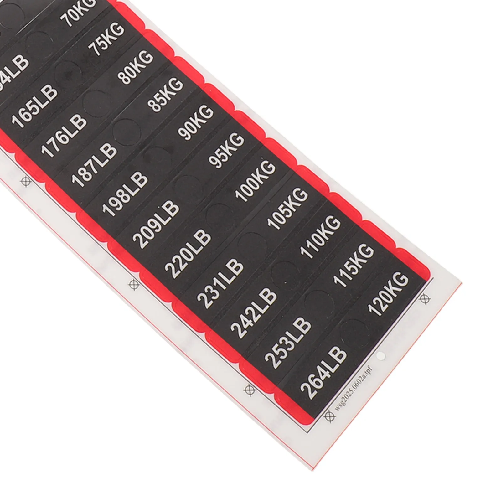1Sheet Fitness Equipment Weights Stickers Self-Adhesive Weight Labels 11-264 Lbs 5-120 Kg Number Stickers for Gym Cable Machine view 6