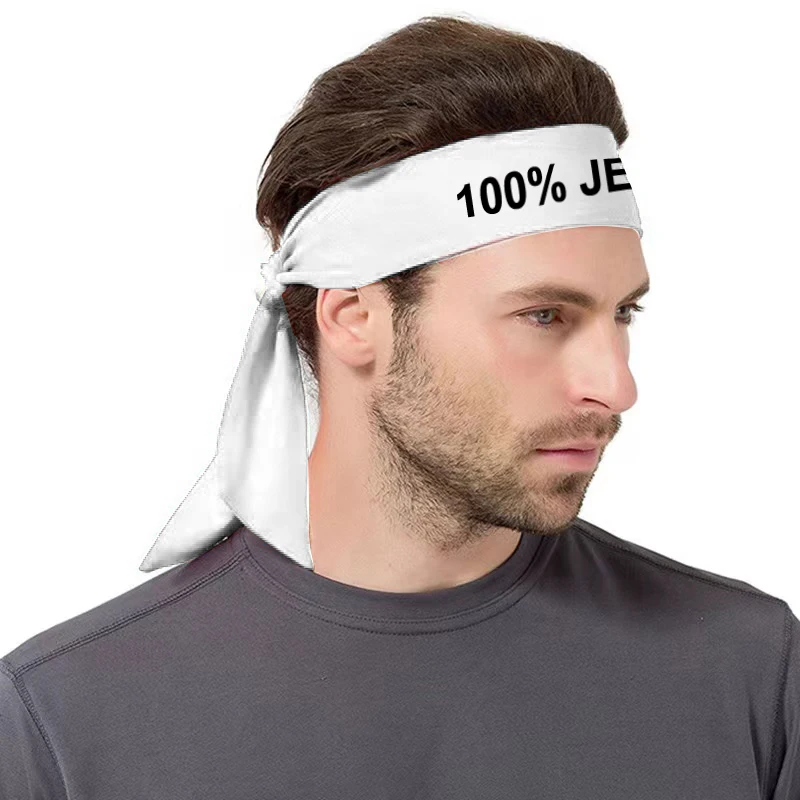 100 jesus sports head tie headband Soccer Football White Black Athletics Fitness Sweatband Bandana Stretch Sweatband Headwrap %