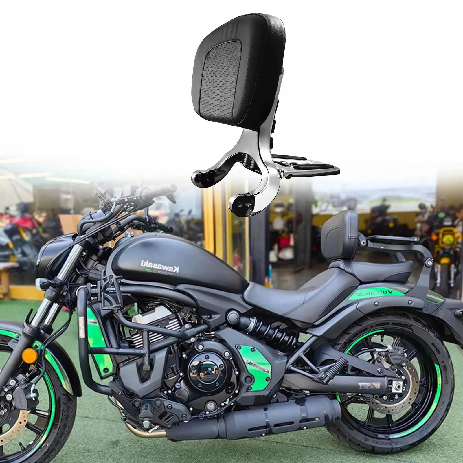 

For Kawasaki 2015-2024 Vulcan S EN 650 EN650 VN650 Bobber Adjustable Folding Rider Driver Motorcycle Passenger Backrest Sissybar