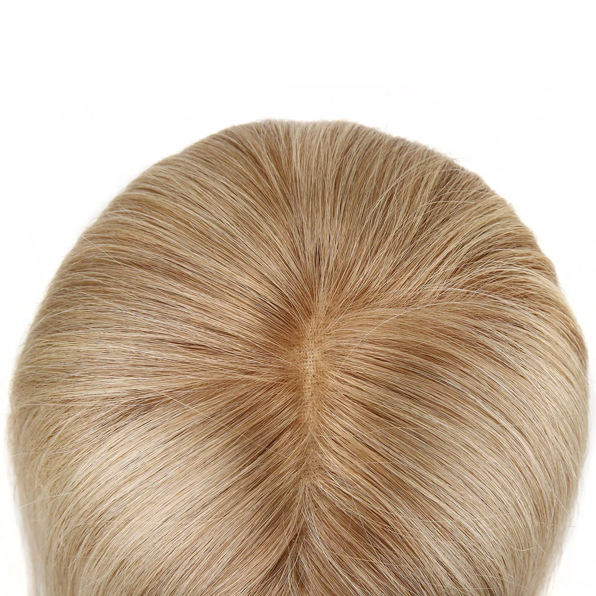 TUW14 Remy Human Hair Toppers Natural Looking Lace Front Topper with 3 Lines of PU Clips Hair Extensions Hair Piece