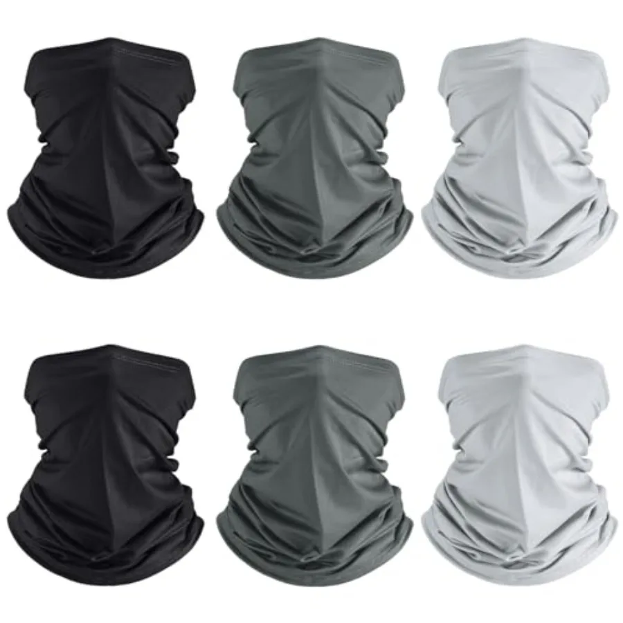 

Geyoga 6 Pieces Summer UV Protection Cooling Neck Gaiter Face Clothing Neck Gaiter Mask Scarf Sunscreen Breathable Bandana