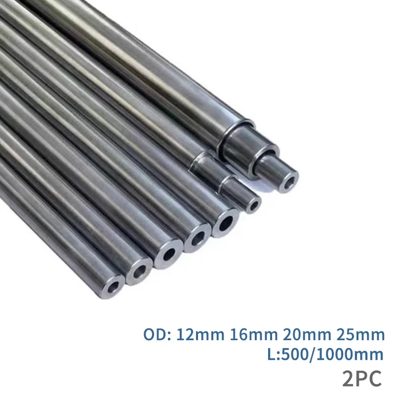 2PCS OD12mm 16mm 20mm 25mm Linear Rail Shaft Railguide Cylinder Hollow Optical Axis Chrome-Plated Hard Shaft length 500 1000mm