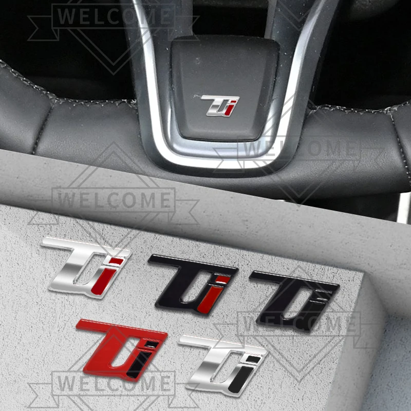 3D Car Stickers Ti Emblem Auto Steering Wheel Badge Interior Decal For Alfa Romeo Giulietta Stelvio Stradale Tonale Accessories