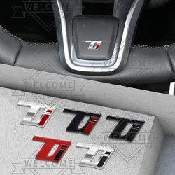 3D Car Stickers Ti Emblem Auto Steering Wheel Badge Interior Decal For Alfa Romeo Giulietta Stelvio Stradale Tonale Accessories