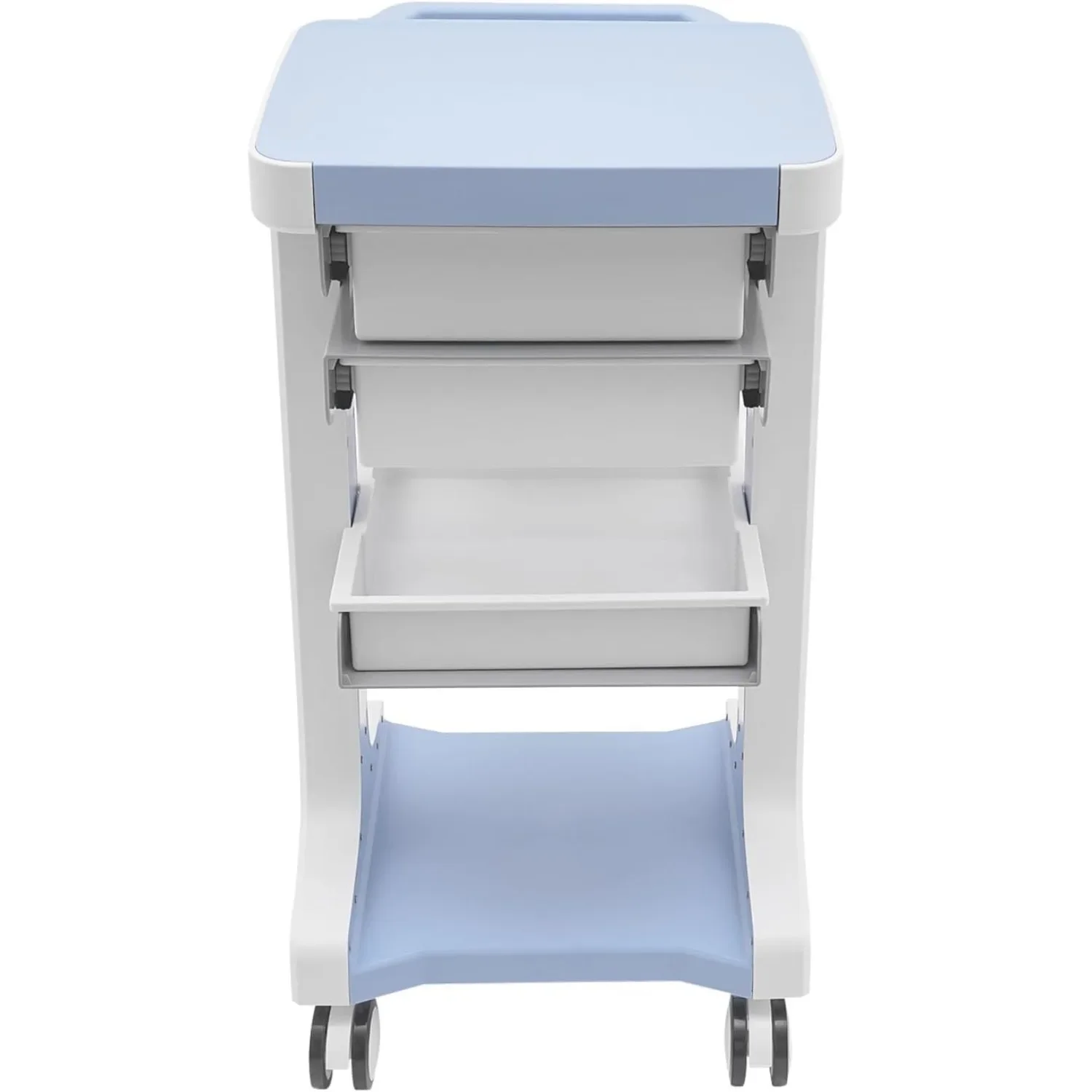 

Medical Trolley Cart with 2 Drawers, Mobile Ultrasound Rolling Cart with Wheels and Trays, 3 Tier Beauty Salon Storage Trolley