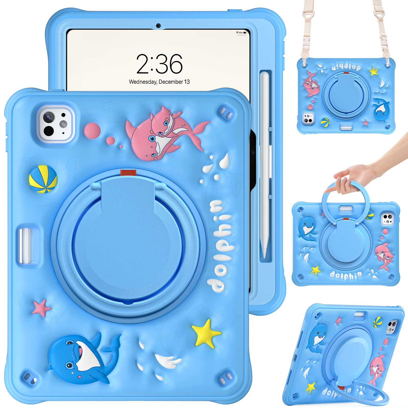 

Универсальный чехол с вращающейся ручкой для iPad Pro 11 2025 M5 2024 M4 A3357 A3358 A3359 A2836 A2837 A3006, детский защитный чехол с мультяшным рисунком