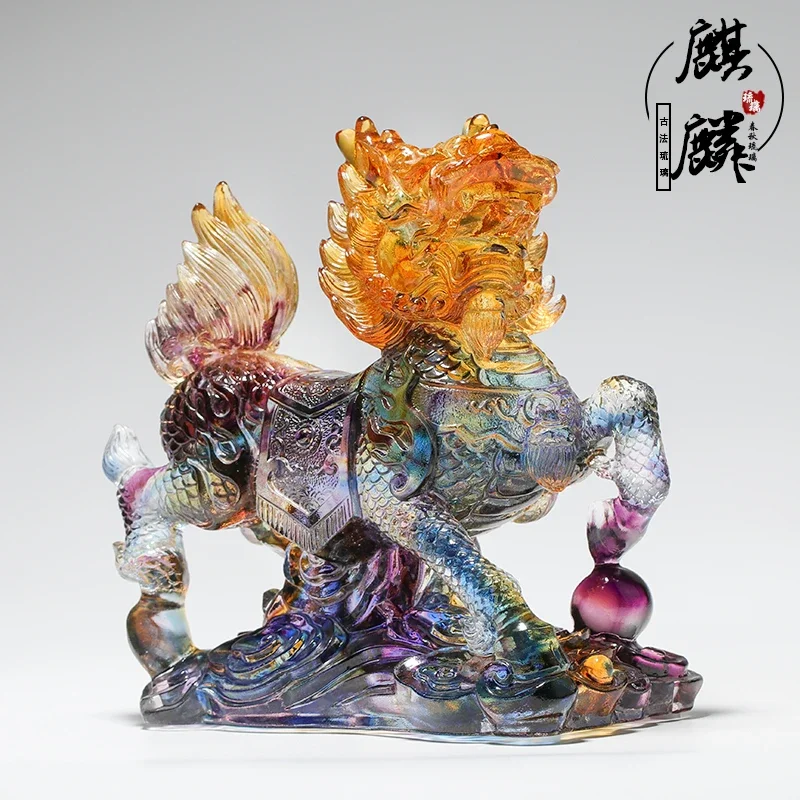 

Unicorn Decorations Pairs of Glazed Home Living Room High-End Chinese Style Decorations Lucky Fortune Housewarming