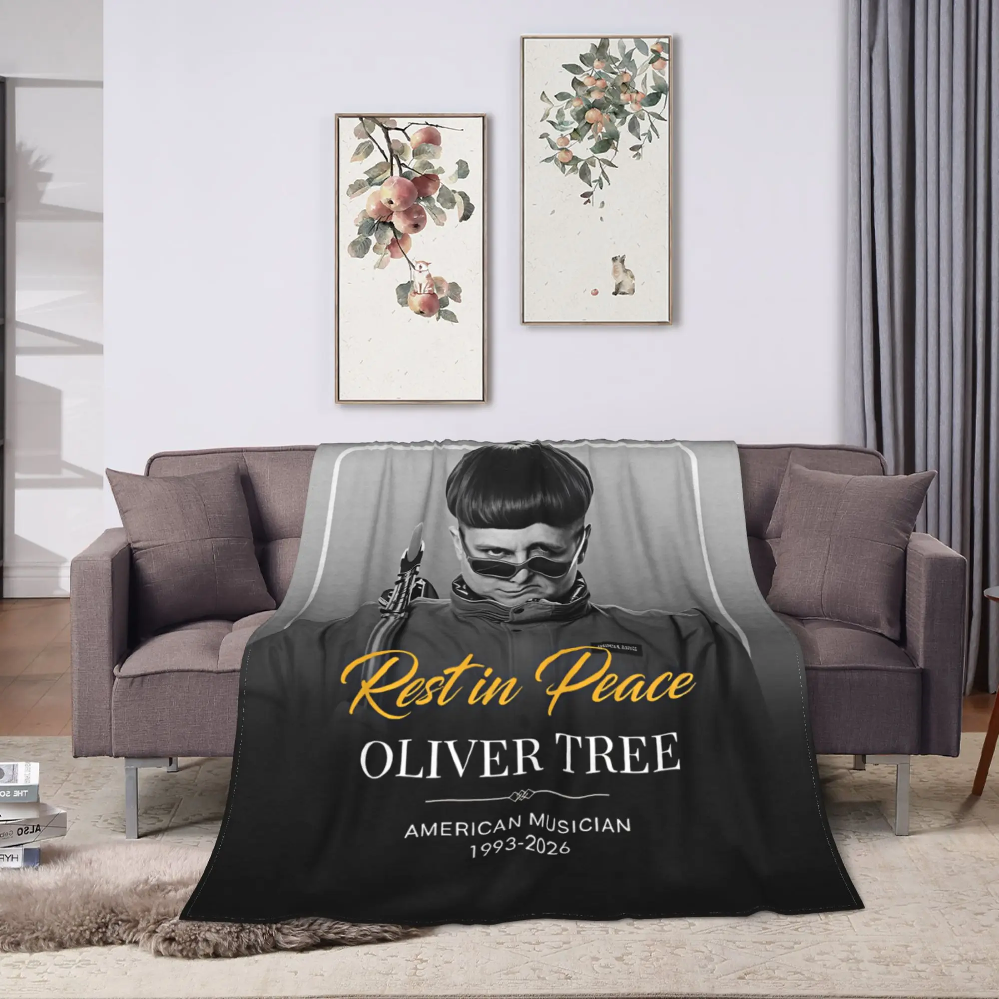 Oliver Tree Rest In Peace 1993 to 2026 Blankets Winter  Warm Cozy Throw Blanket For Girl Bedroom Flannel Bedspread Bed Cover