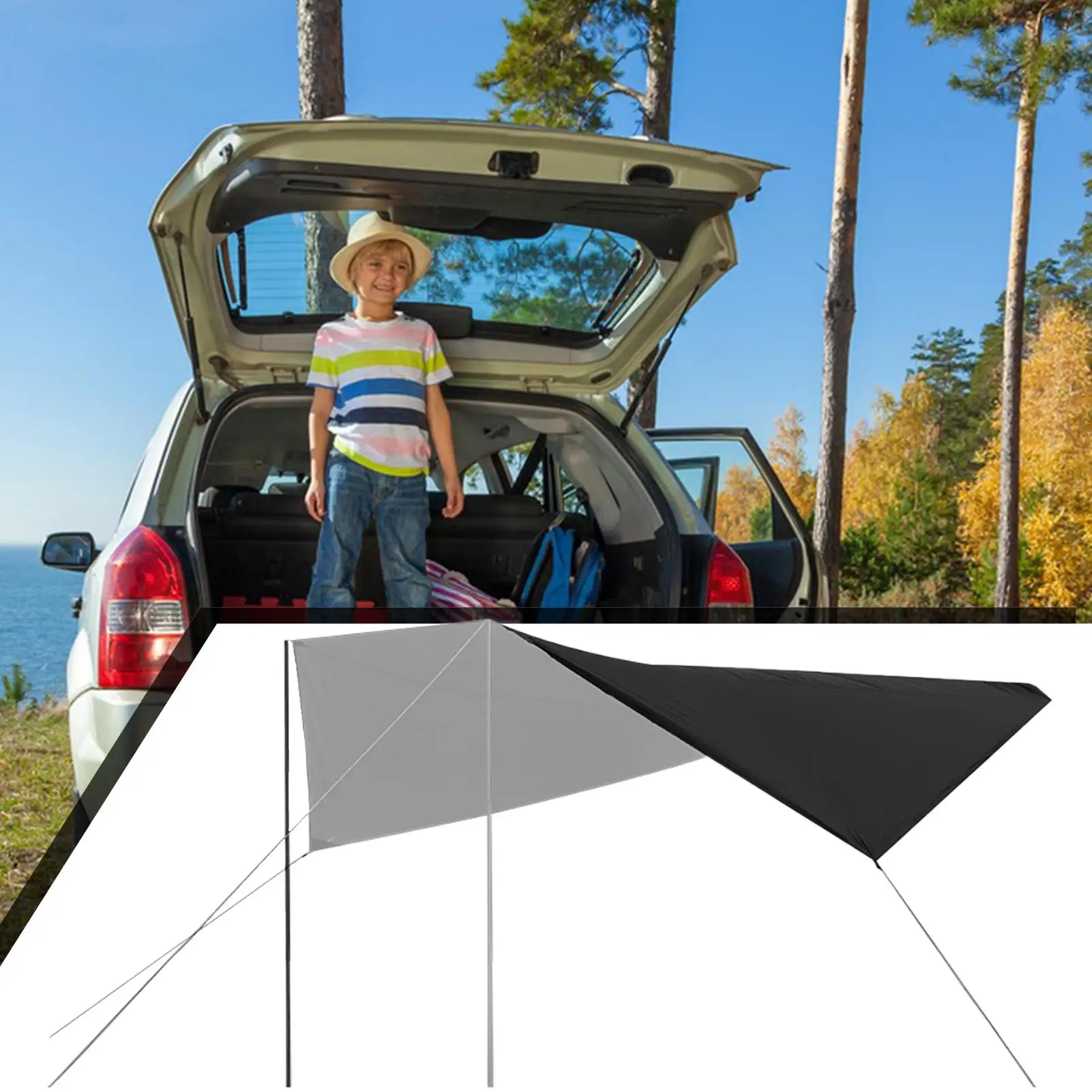 مظلة السيارة خيمة خلفية مقاومة للماء لسيارة الشمس المأوى المظلة قماش القنب خيمة للمعدات الخارجية فان سيدان الحافلات شاحنة السيارات
