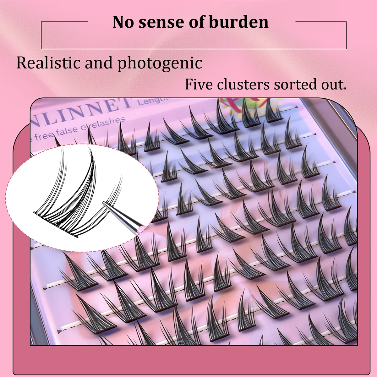 非粘着つけまつげ10列、ナチュラルまつげエクステ、メイクアップつけまつげ、粘着式まつげツール