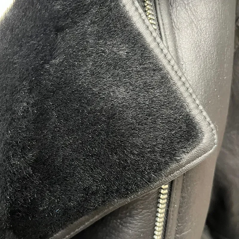 Casacos de carneiro genuíno Shearling para mulheres, jaqueta de couro real, jaqueta grossa de inverno quente, MH5899L, 2023