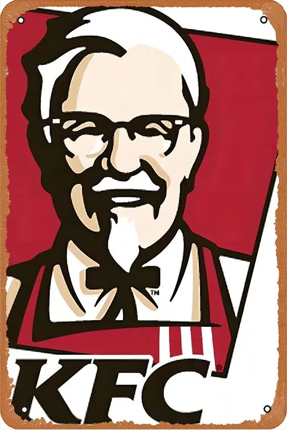 KFC Vintage Metal Tin Sign Wall Decor Art Toilet Retro Posters Home Office Kitchen Bar Cafe Farm Garden Garage Wall Decor Art