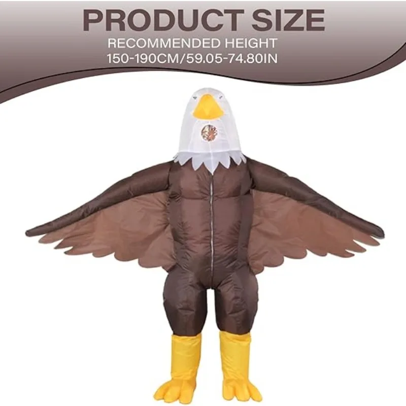 الكبار نفخ النسر زي تأثيري فستان هالوين عيد الميلاد كرنفال الشارع تأثيري حلي عطلة بدلة قابلة للنفخ #4