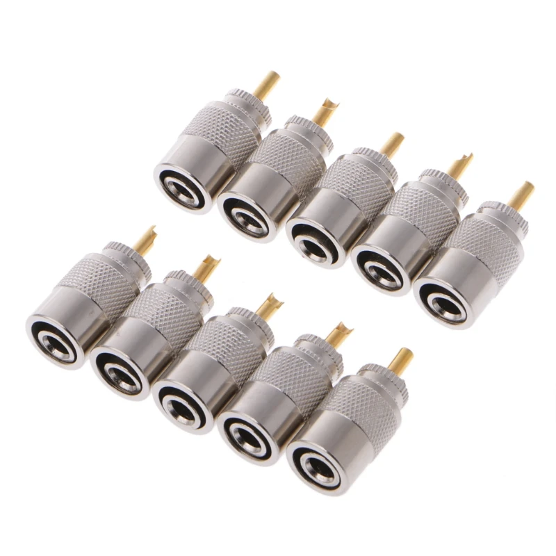 10 Pcs UHF PL-259 Male Solder RF Connector Plugs For RG8X Coaxial Coax Cable P9JD