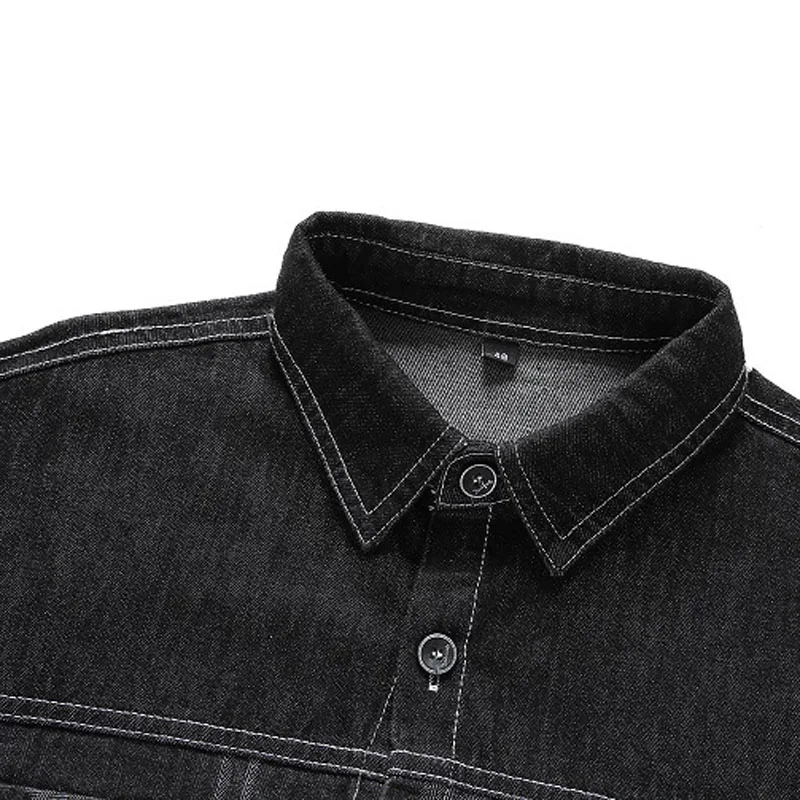 2023 New Autumn Denim Shirt Men Long Sleeve Quality Cowboy Shirts Men\'s Casual Plaid Jeans Outwear Male Coat Clothing MY868