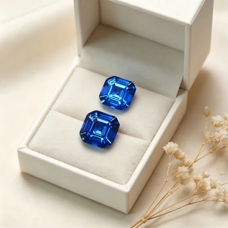 Laborgezüchteter Edelstein Kobaltspinel Asscher-Schliff mit Zertifikat Großhandel – Detail 4