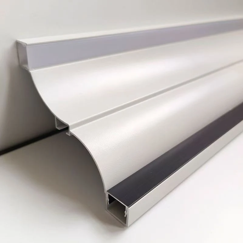 Sufitowa dwustronna świecąca profil aluminiowy lampa z gipsu salon otwarte górne narożne światło liniowe