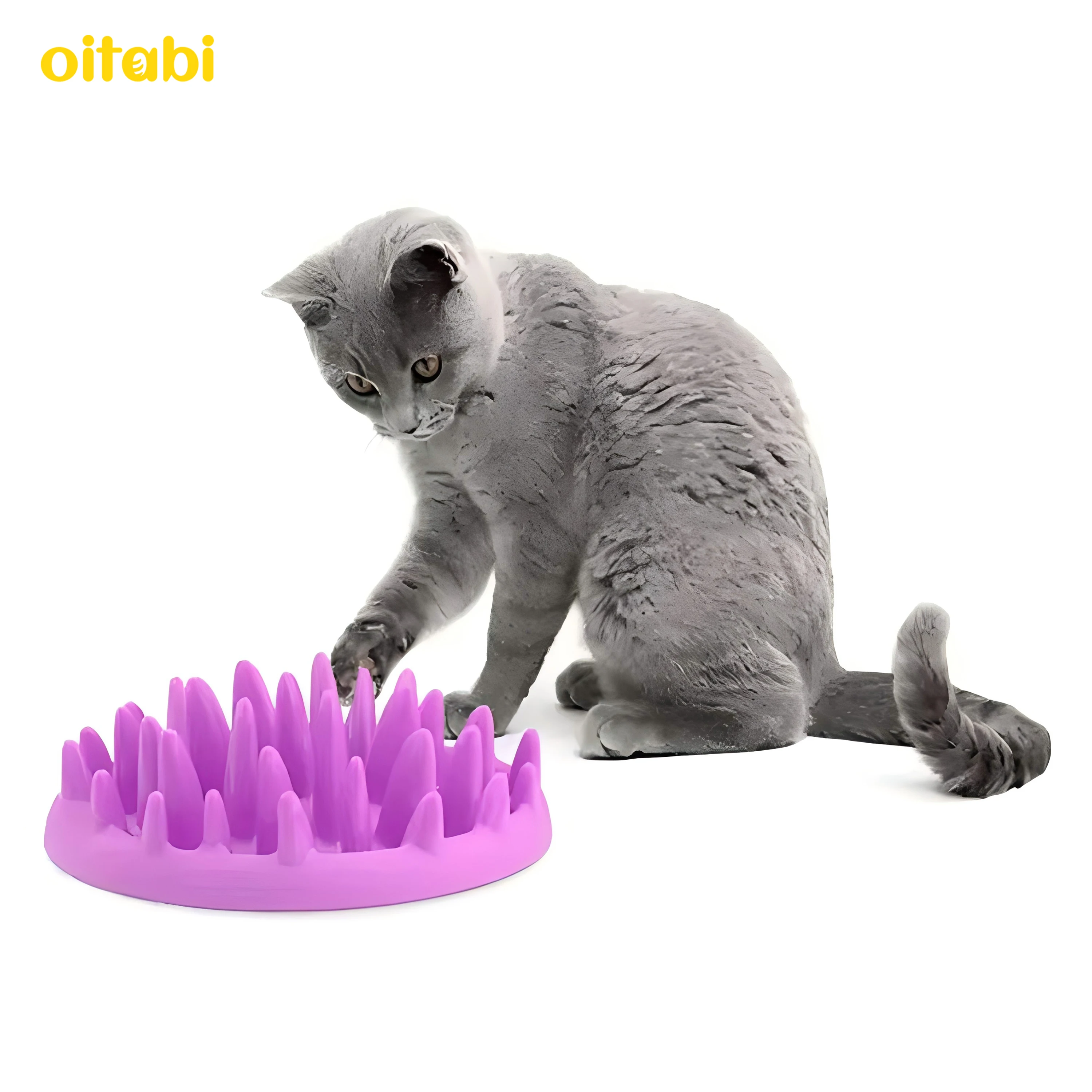 

Pets Dog Cats Feeders Bowls Catch Interactive Hard Silicone Cat Kitten Slow Food Feed Non Slip Anti Gulping Feeder Bowl