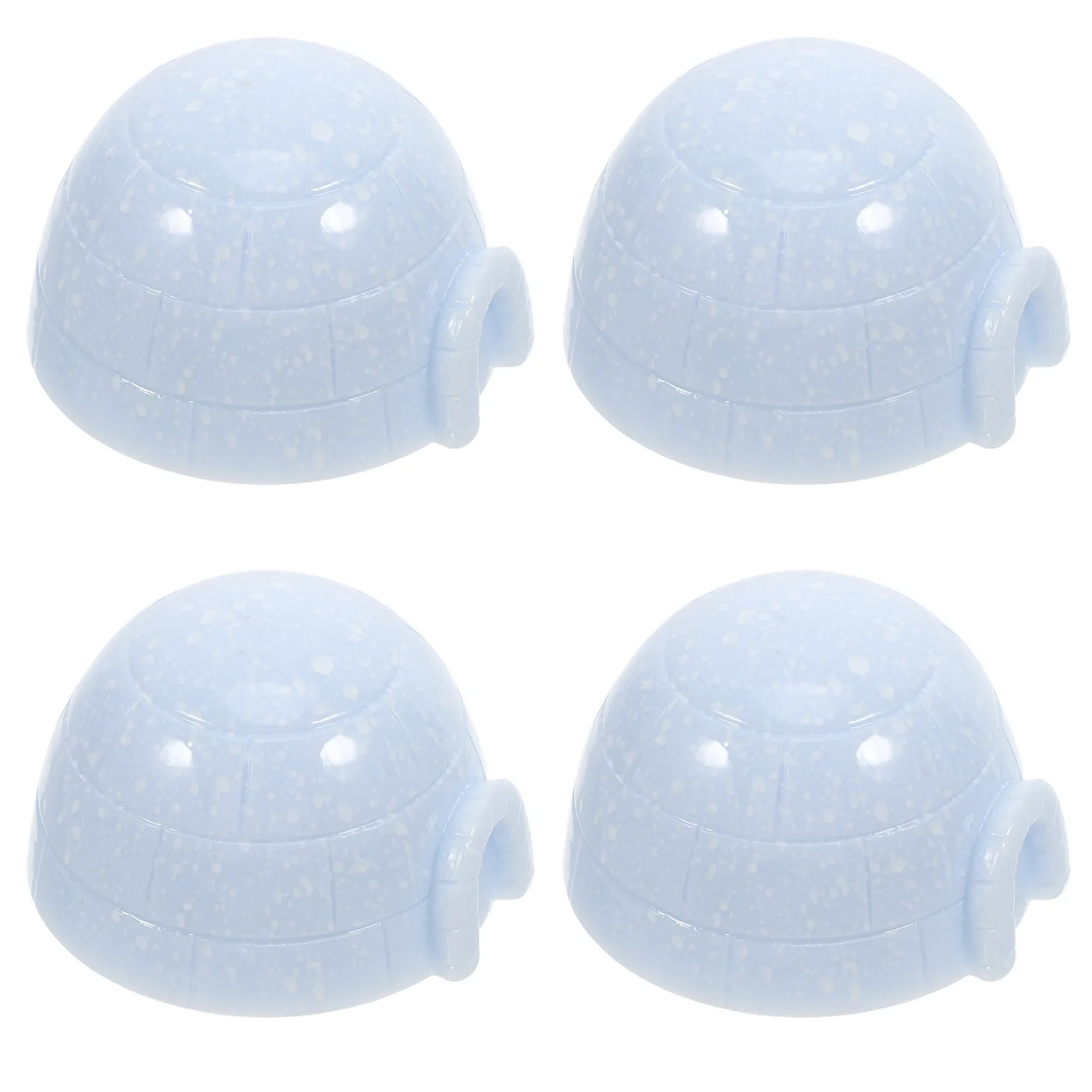 4Pcs Resin Ice House Sculptures Unique Winter Wonderland Decor Exquisite Handcrafted Micro Landscape Ornament for Home Office
