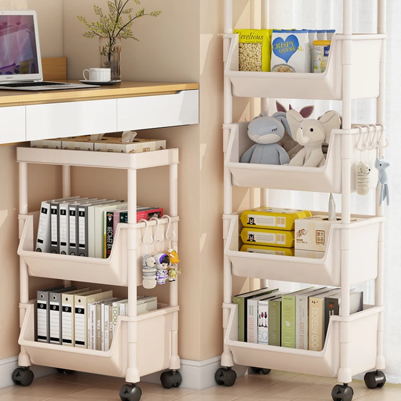 

Floor-to-ceiling Snack Storage Organizer - Living Room Cart, Finishing Bookshelf, Bathroom Gap Organizer, Multi-use