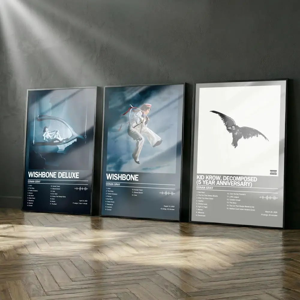Poster-Album-Set, modernes Cover-Wandkunst-Set für graue Räume, Leinwand, Conan-Gemälde, Kunstdruck, Heimwanddekoration, Bild, Geschenk
