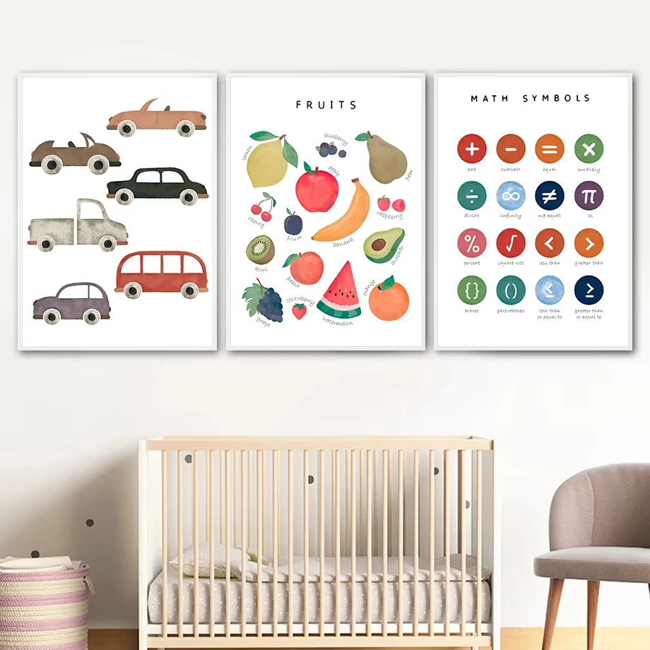 Changement lunaire connaissance du temps bâtiment National éducation des enfants mode mur Art toile peinture nordique affiche chambre décor