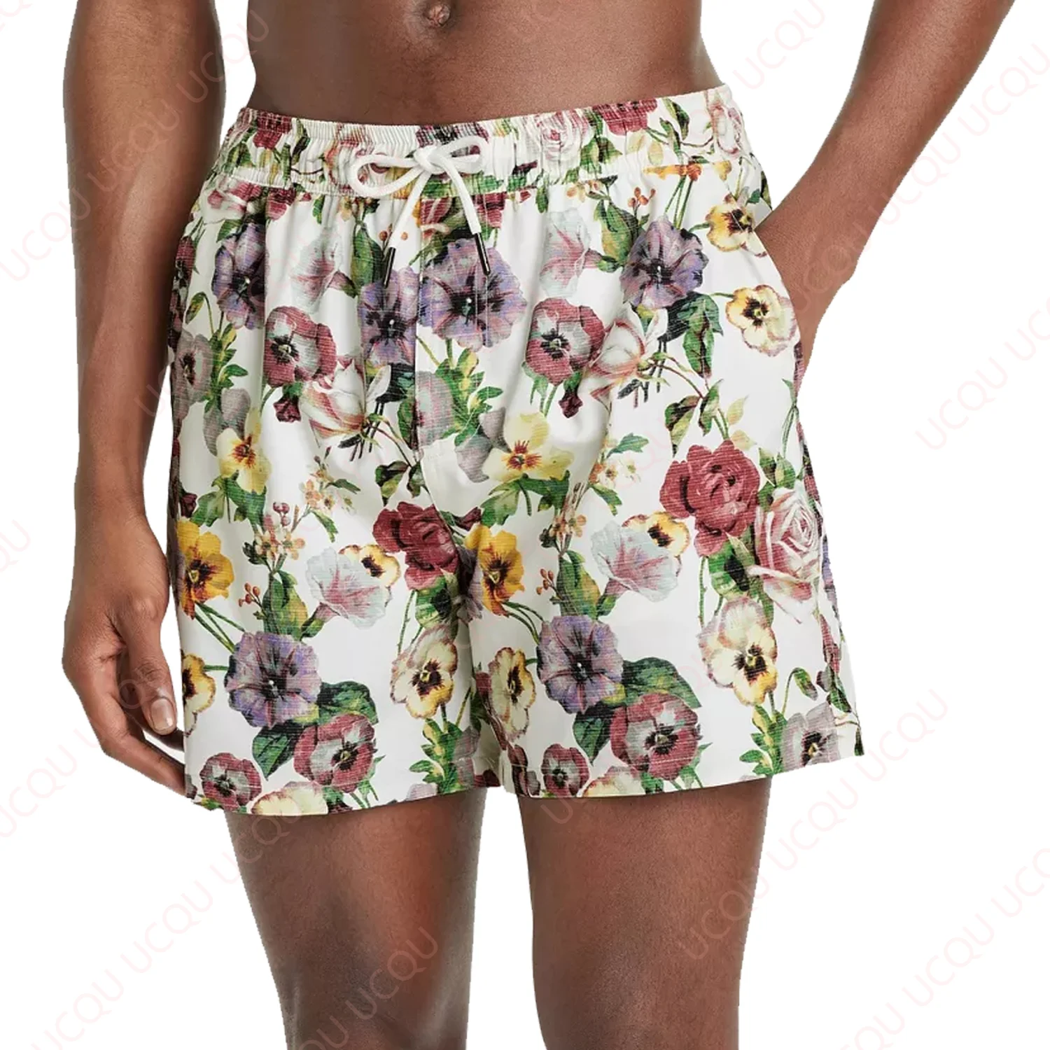 

New Men Large Size Fashion Beach Shorts With Tropical Print Hawaiian Shorts Summer Loose Luxury Swimwear Adults and Kids Shorts