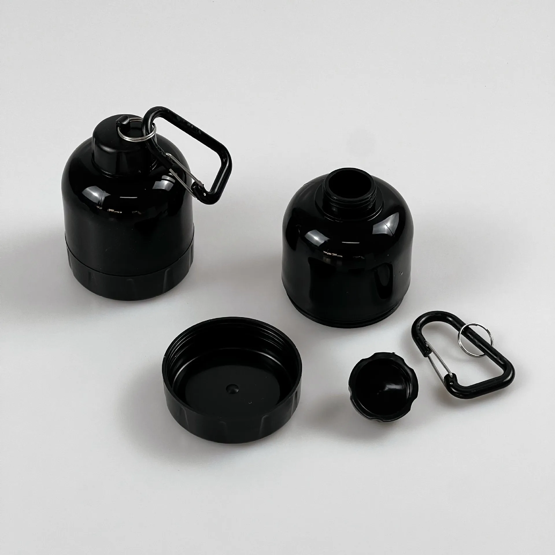 100 มลโปรตีนผงแก้วเชคเกอร์พวงกุญแจแบบพกพากรวยผงกล่อง, ฟิตเนสอาหารเสริมแบ่งส่วนขวด, กีฬาแบ่งส่วนกล่อง