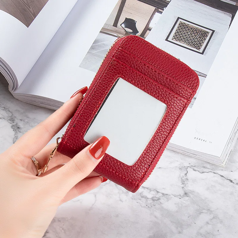 New PU Leather Card Case Women's ID Bag Female Credit Card Holder Anti-degaussing Mini Wallet for Women 13Bank Cards Slots Purse