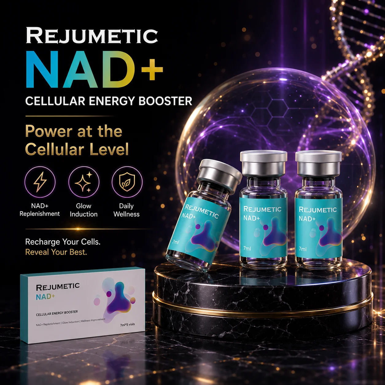 NAD+ Serum Hydration Glowing Skin Booster Smoothing Essence Daily Home Care Liquid Solution Salon Beauty Product Der.pen Kit