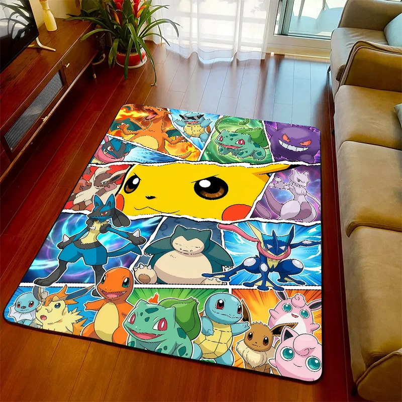ポケモンルームカーペットラグアニメフロアマットソフトテクスチャノンスリップベースリビングルーム寝室用-qjy