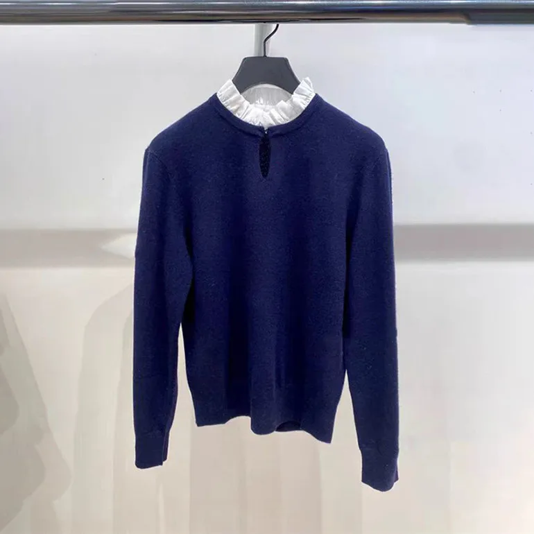 Ele الخريف الشتاء المرأة محبوك سترة طويلة Sve ort طول Faionable الحلو Sle