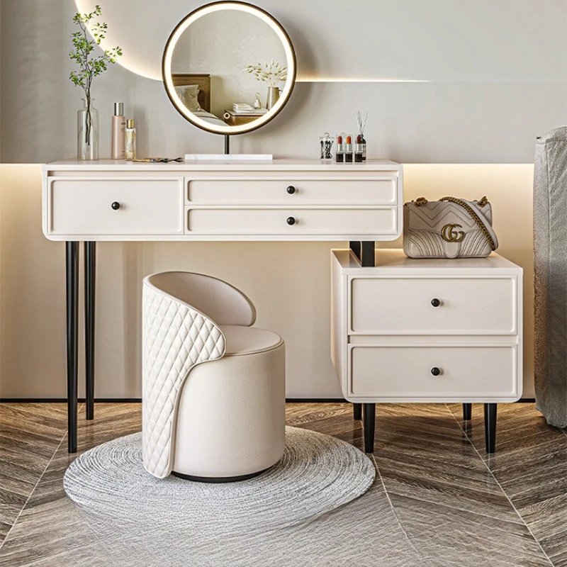 

Women Storage Dressing Table Mirror Vanity White Comfortable Dressing European Table Luxury Coiffeuse De Chambre Home Furniture