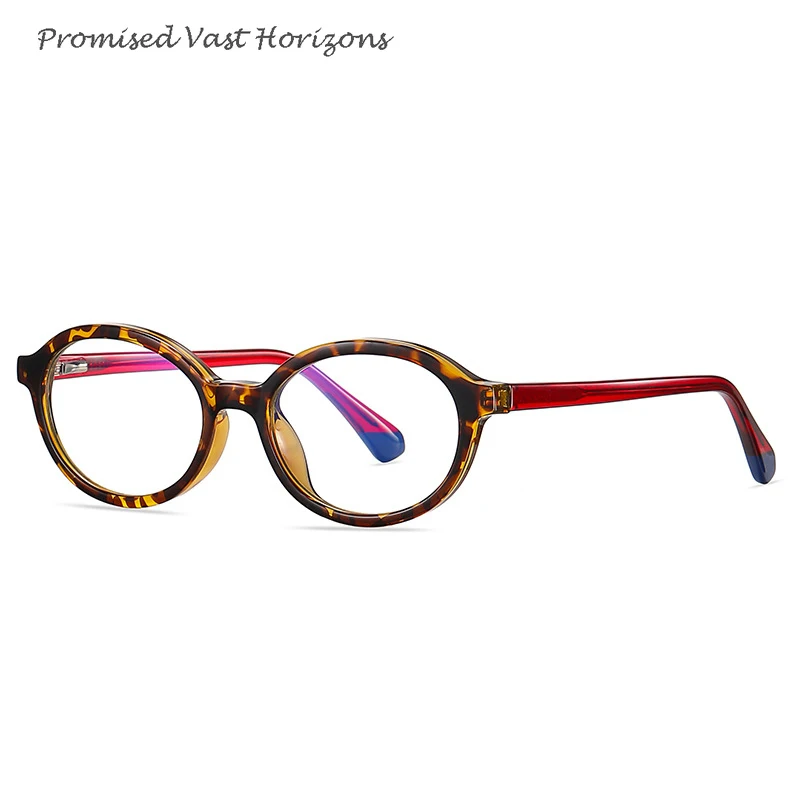 Kacamata Transparan Ungu Oval Pemblokir Cahaya Biru Anak-anak Dekorasi Bingkai Ins Fashion Remaja Dapat Dicocokkan dengan Kacamata