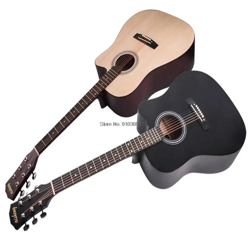 1PC 41 Inch Guitarra Acoustic Folk Guitar Practice Solid Wood 6 String Guitar With Bag For Musical Instrument Lover Beginner