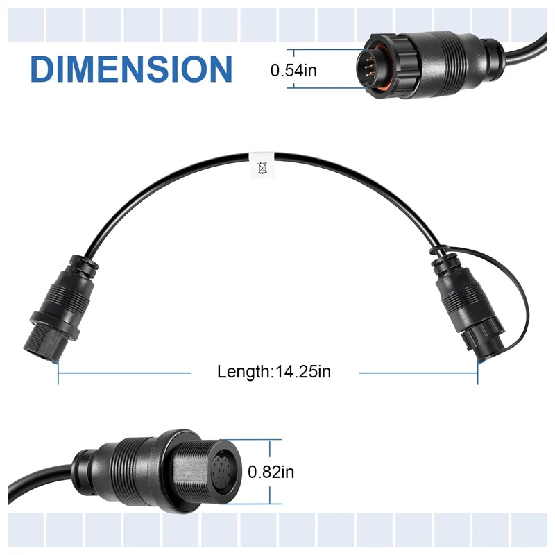 Replacement for 1852079 DSC (Dual Spectrum Chirp) Adapter Cable/MKR-DSC-16 Lowrance 9-PIN Adapter Cable for 2D Sonar only