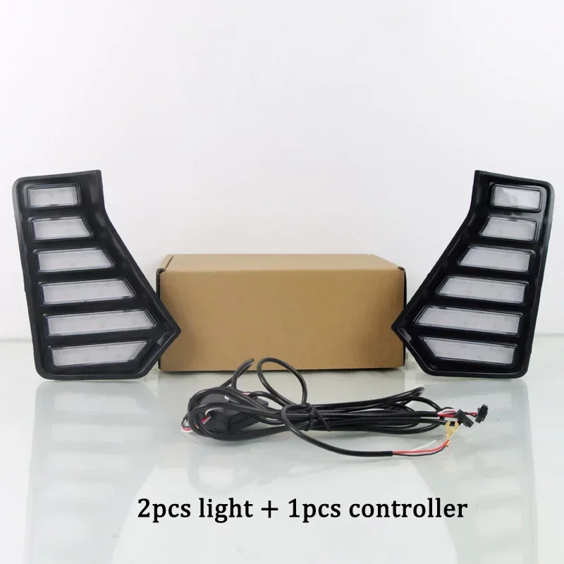 Car LED DRL 12V Daylights For Toyota Tacoma 2024 Yellow Turn Signal Daytime Running Headlamps Auto Driving Lamp Foglamps