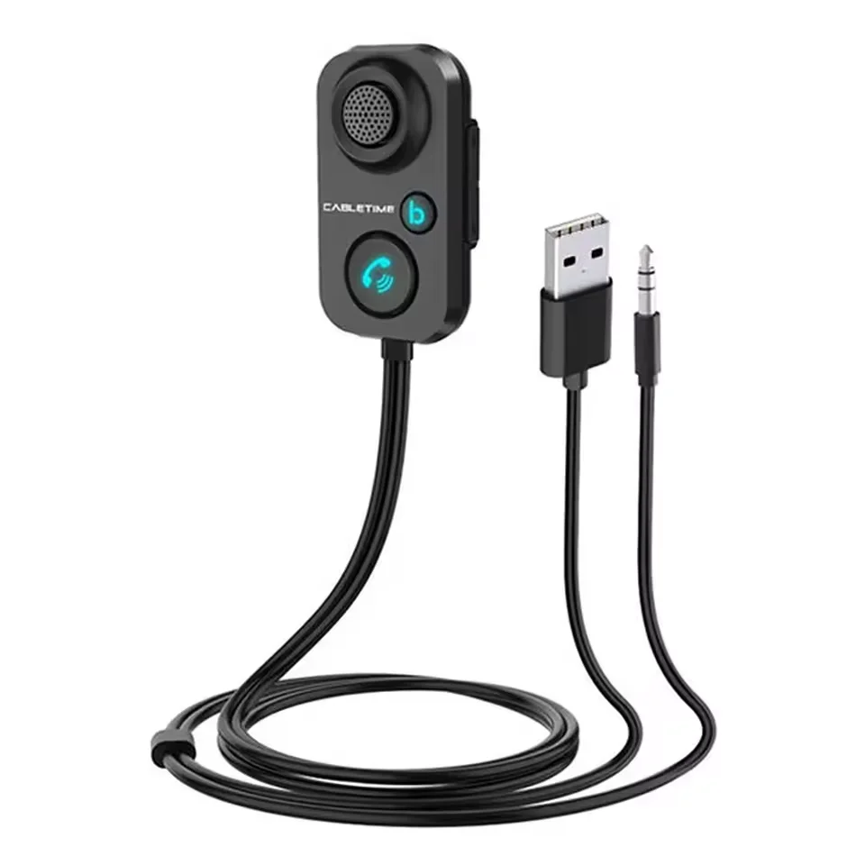 Carro receptor bluetooth 5.1 aux áudio 3.5mm usb modulador fm adaptador de música sem fio para amplificador de carro mãos-livres alto-falante fone de ouvido