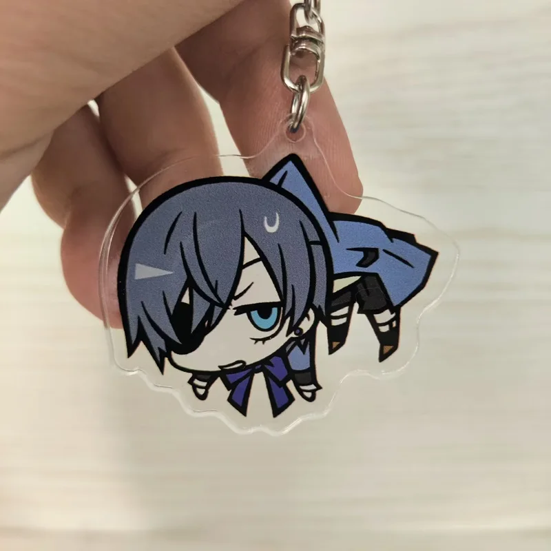 Black Butler Anime angka Sebastian Michaelis Grelle Sutcliff Cosplay gantungan kunci akrilik Undertaker liontin Dekorasi Gantungan Kunci 6CM