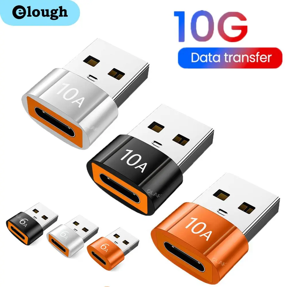 Elough 10A adattatore da USB a tipo C OTG USB3.0 tipo C convertitore da femmina a USB maschio supporto convertitore di ricarica per trasferimento