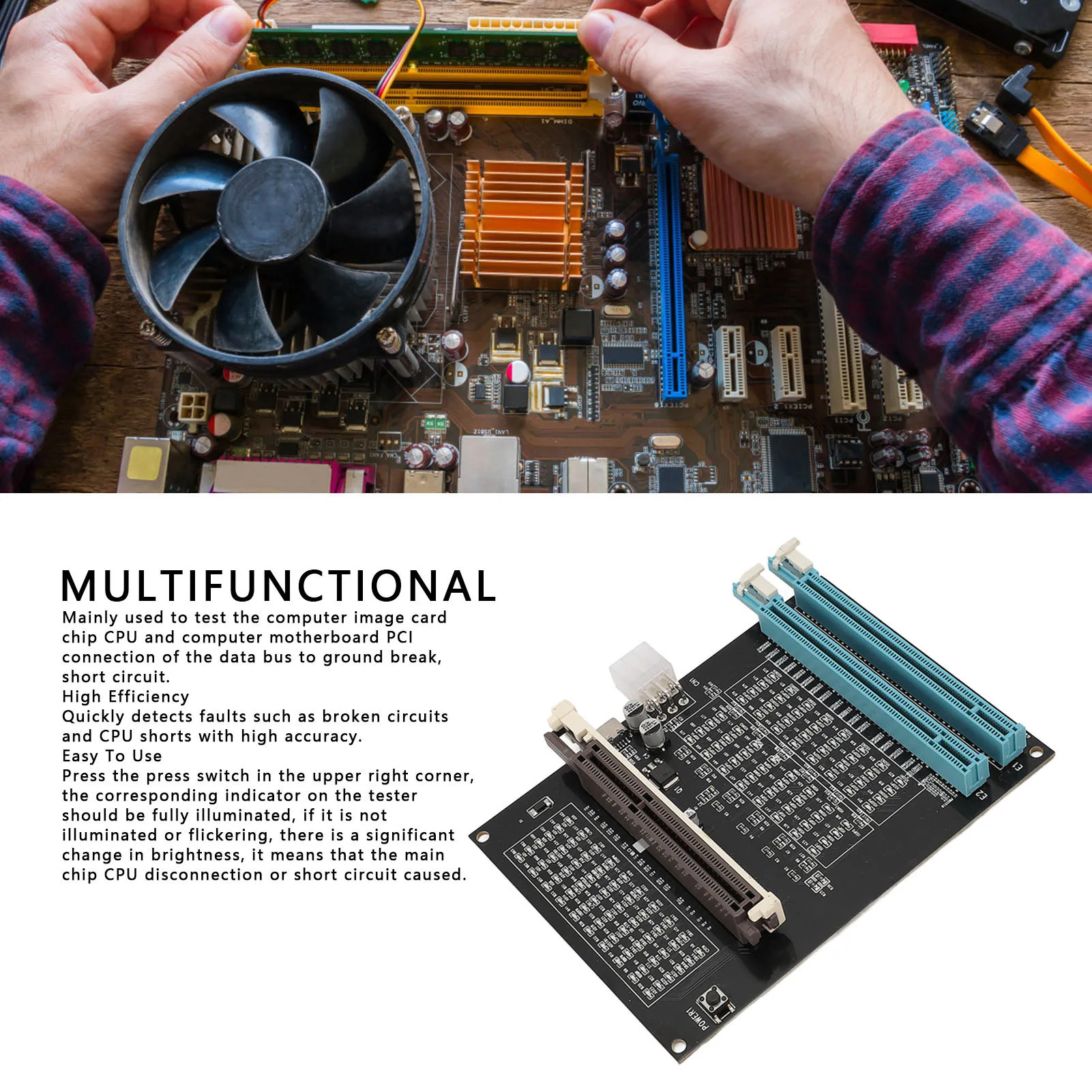 Graphics Card Tester with Light AGP PCI-E Dual Purpose Display Video Graphics Card Tester Graphics Card Tester Diagnostic Tool