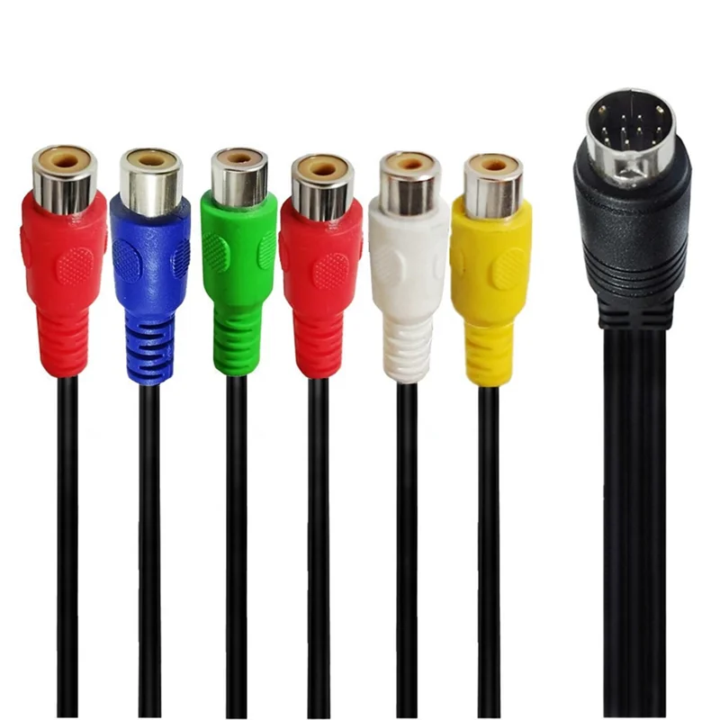 Cable componente macho S-Video de 10 pines a hembra RGB 6 RCA 10 pines Din S-Video 30Cm para PC HDTV Cable componente RGB 30Cm