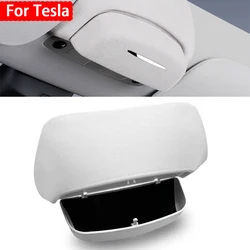 Car Glasses Box Card Storage Casefor Tesla New Model Y/3/3+ Highland 2024  Holder Sunglasses Clip Storage Box Car Accessories