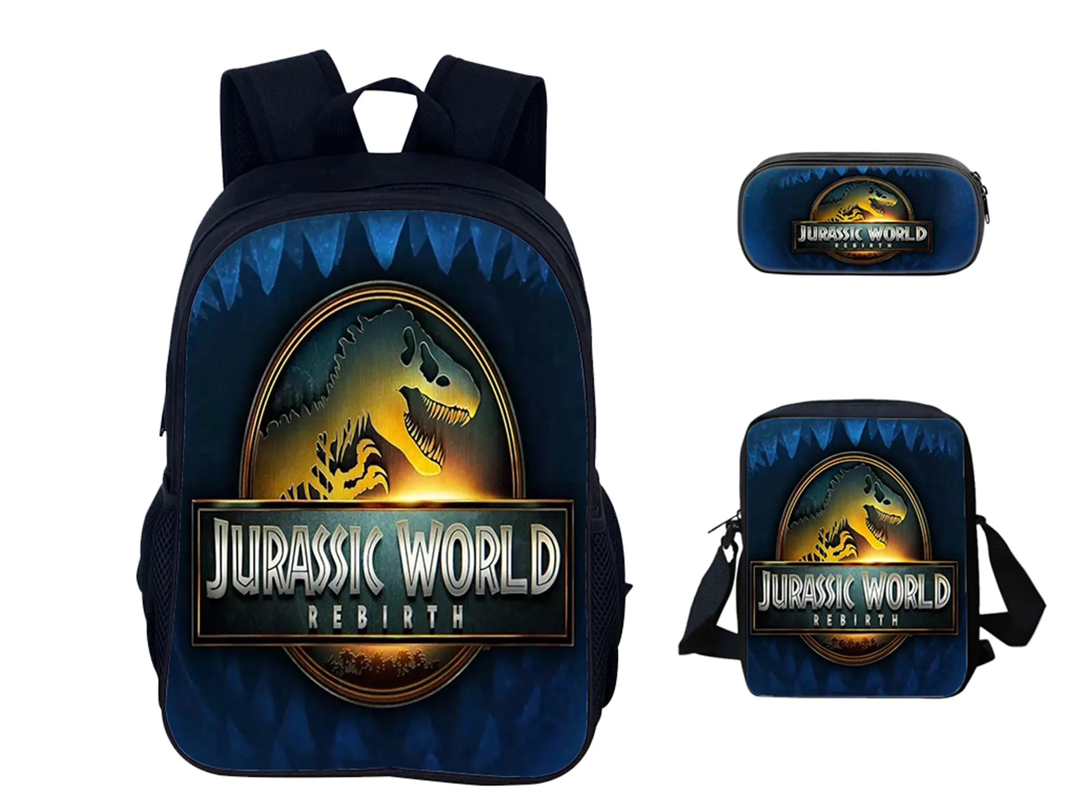 

Jurassic World Classic Backpack+Pencil Case+Canvas Shoulder Bag 3Pcs Set,Kids Casual Lightweight Book Bag for School Travel